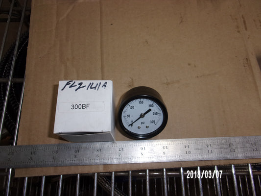 FL2-141A GAUGE 0-300 PSI, CENTER BACK INLET 1/4 inch